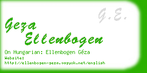 geza ellenbogen business card